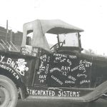 1954 LHS Homecoming Parade, decorated truck