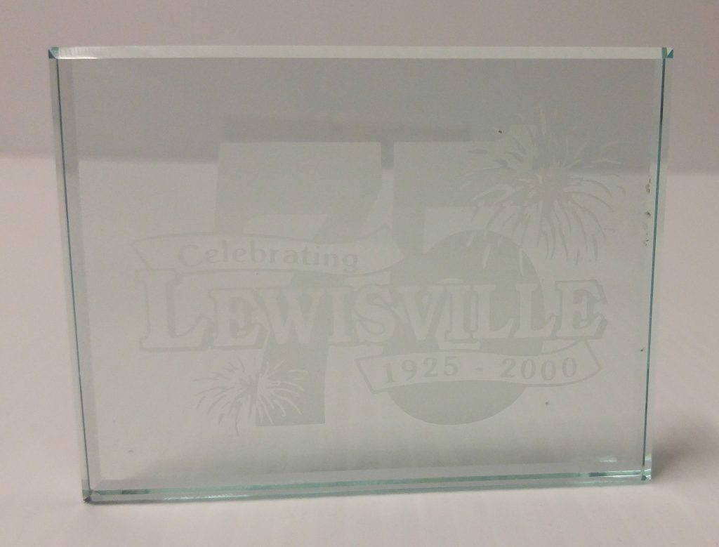 2000 Glass Block - Lewisville 75th Anniversary