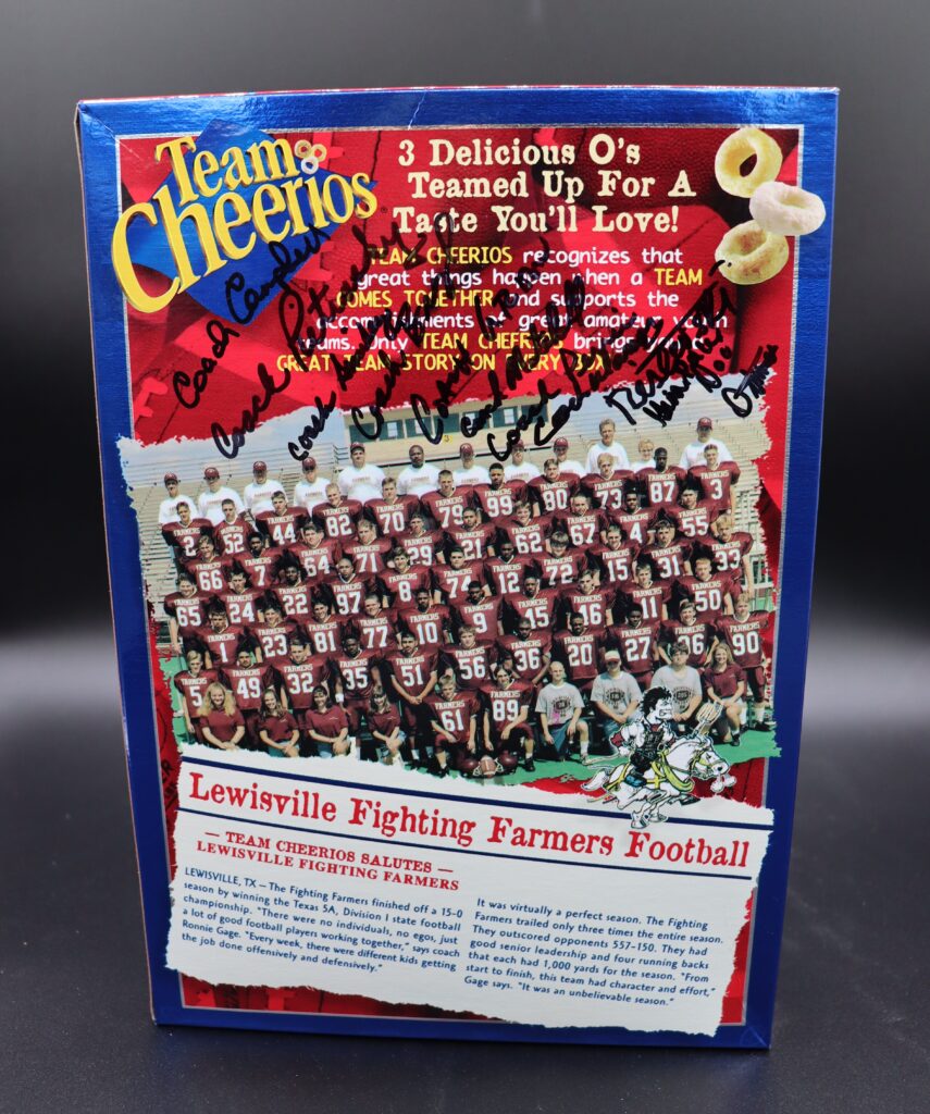 1996 Cereal Box - Cheerios with LHS Fighting Farmers (signed)